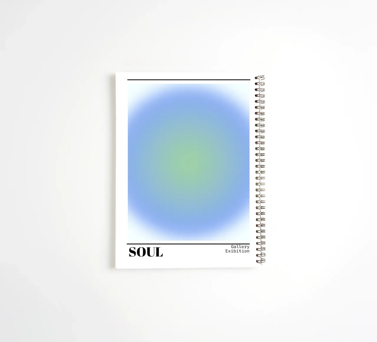 Soul Aura Blue Green Gradient - Gallery Exhibition spiral notebook by homdeco