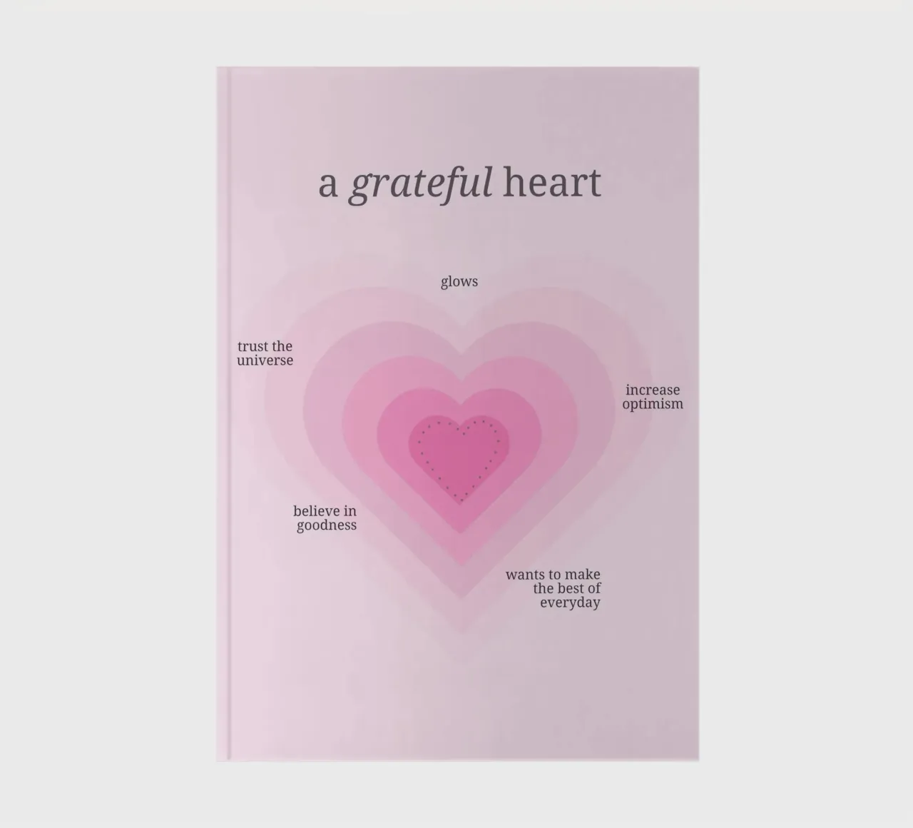 Een dankbaar hart straalt - Roze hart aura print notitieboek van homdeco