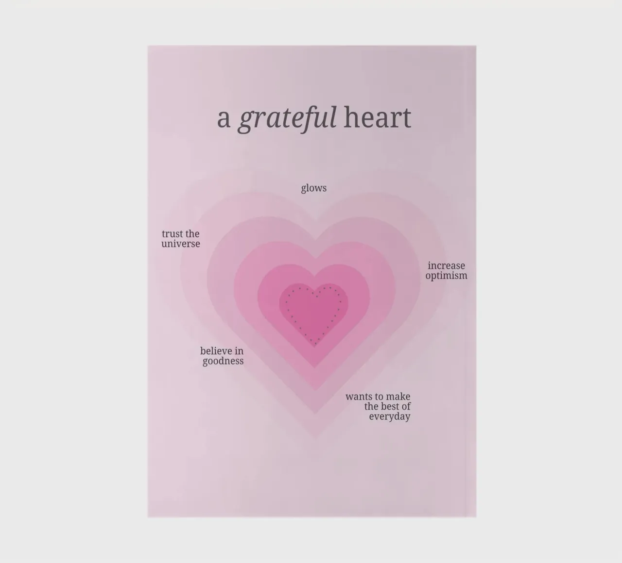 Een dankbaar hart straalt - Roze hart aura print notitieboek van homdeco