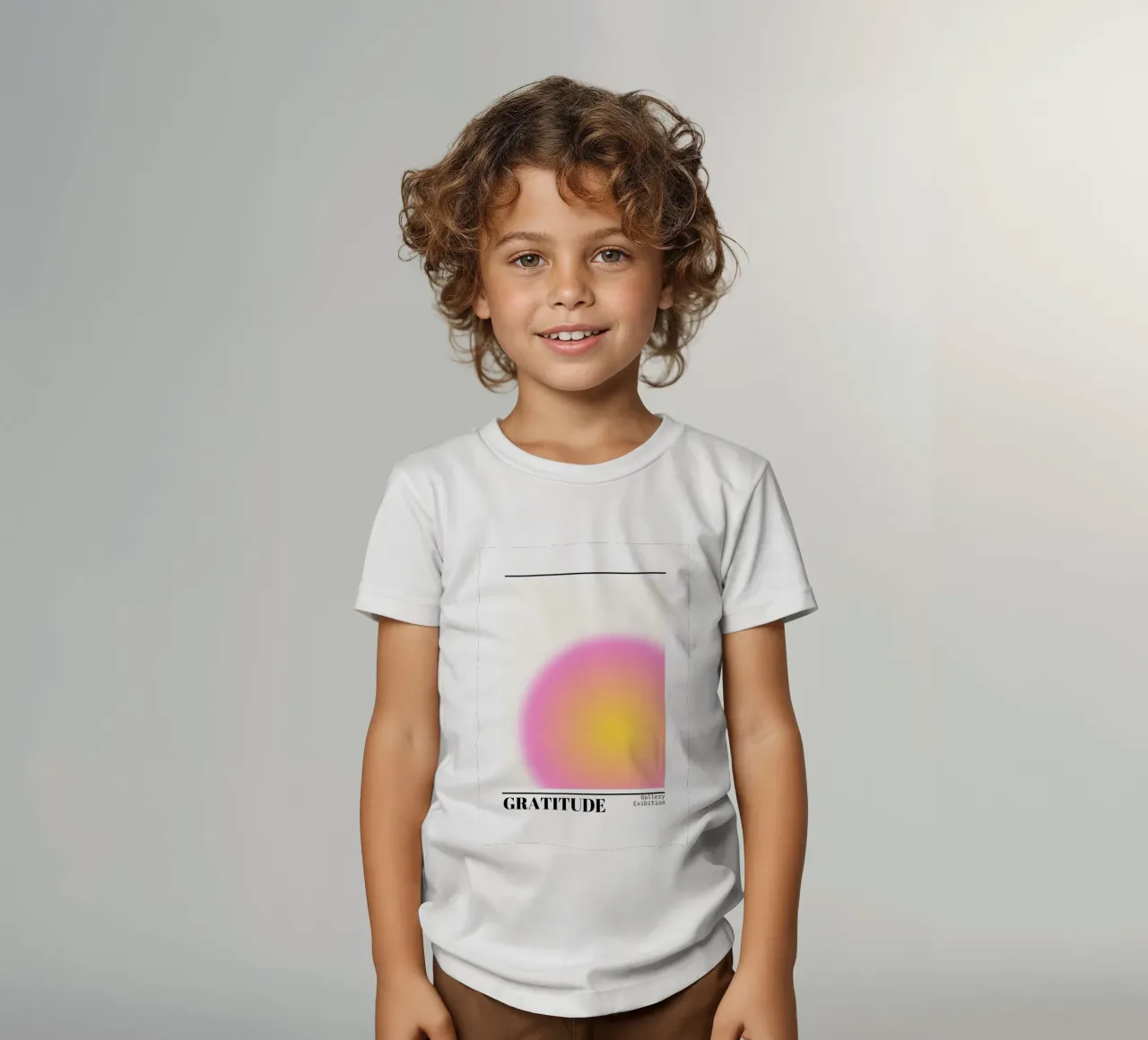 Gratitude Aura Gradient Print - Gallery Exhibition kids t-shirt by homdeco