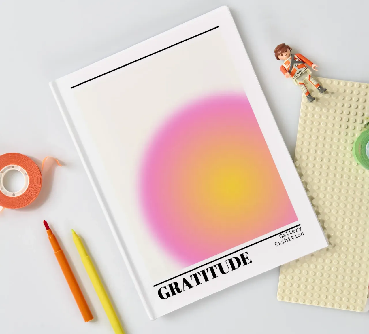 Gratitude Aura Gradient Print - Gallery Exhibition notebook by homdeco