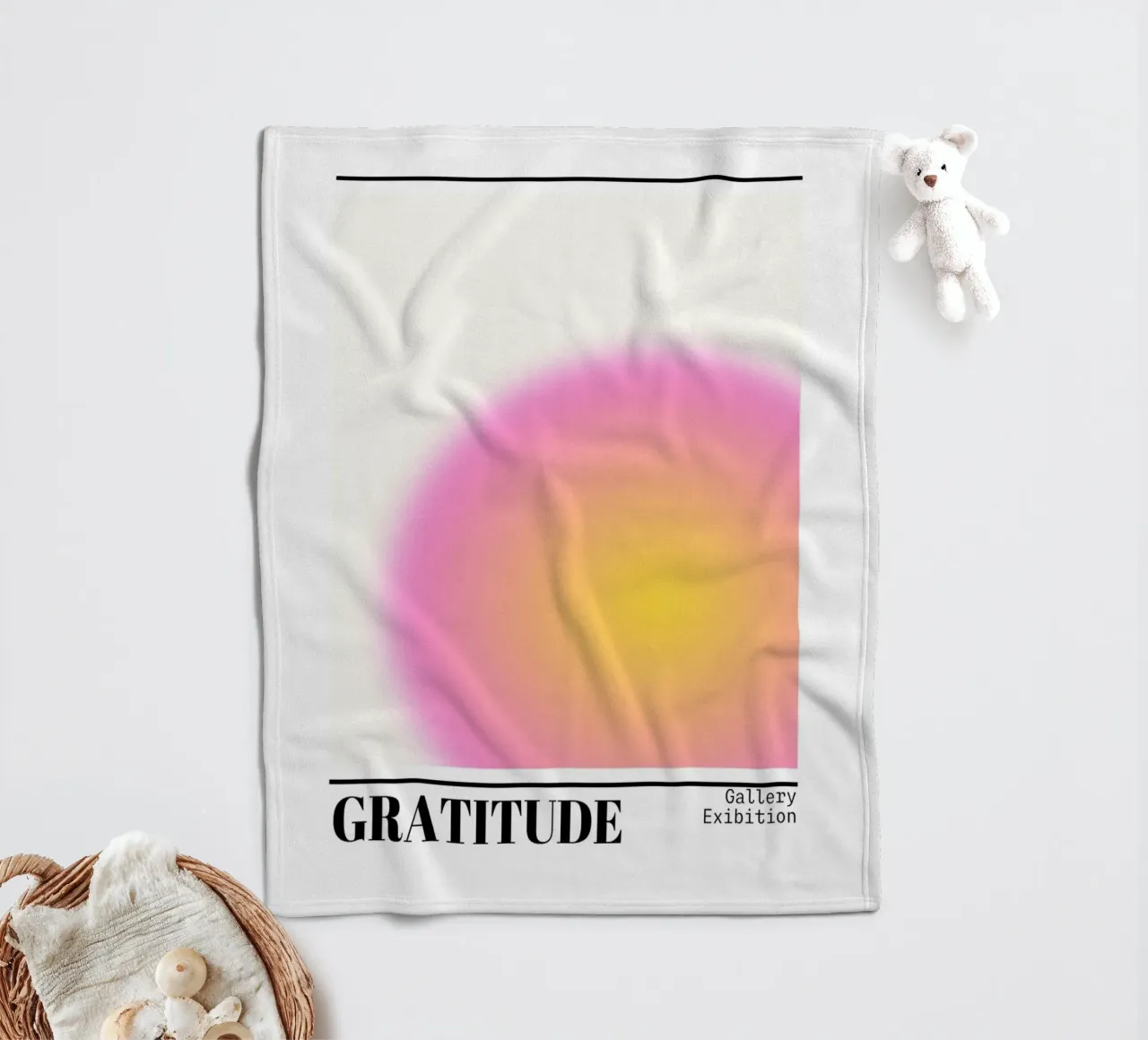 Gratitude Aura Gradient Print - Gallery Exhibition fleece blanket by homdeco