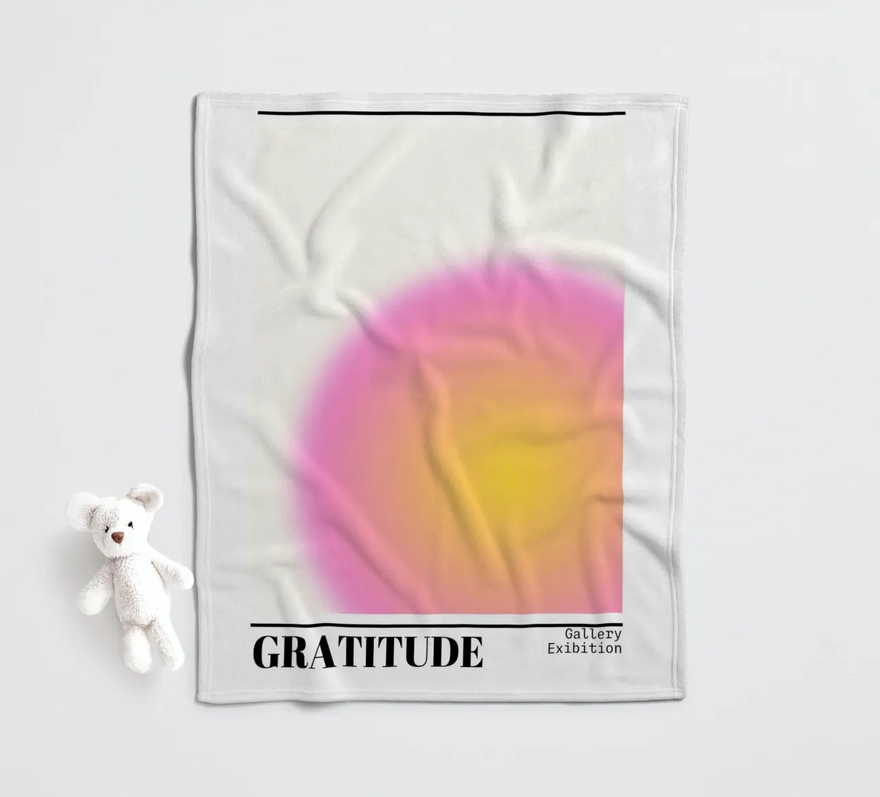Gratitude Aura Gradient Print - Gallery Exhibition fleece blanket by homdeco