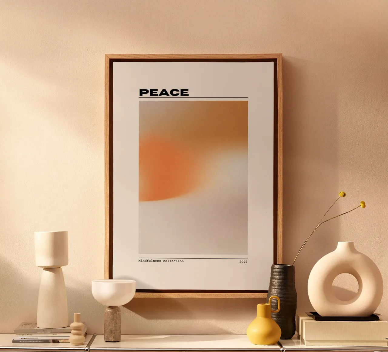 Peace Aura Kleurverloop Print - Mindfulness Collectie canvas met Baklijst van homdeco