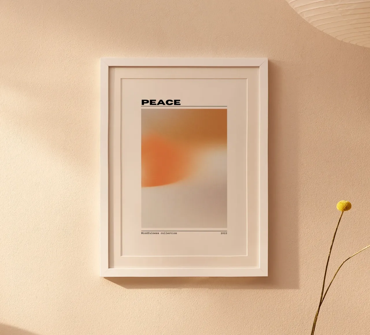 Stampa graduata dell'aura di pace - Collezione Mindfulness poster con telaio in alluminio da homdeco