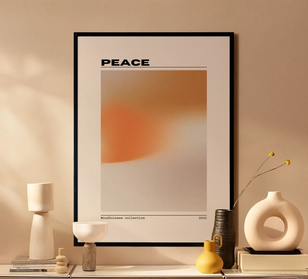 Stampa graduata dell'aura di pace - Collezione Mindfulness poster con telaio in alluminio da homdeco