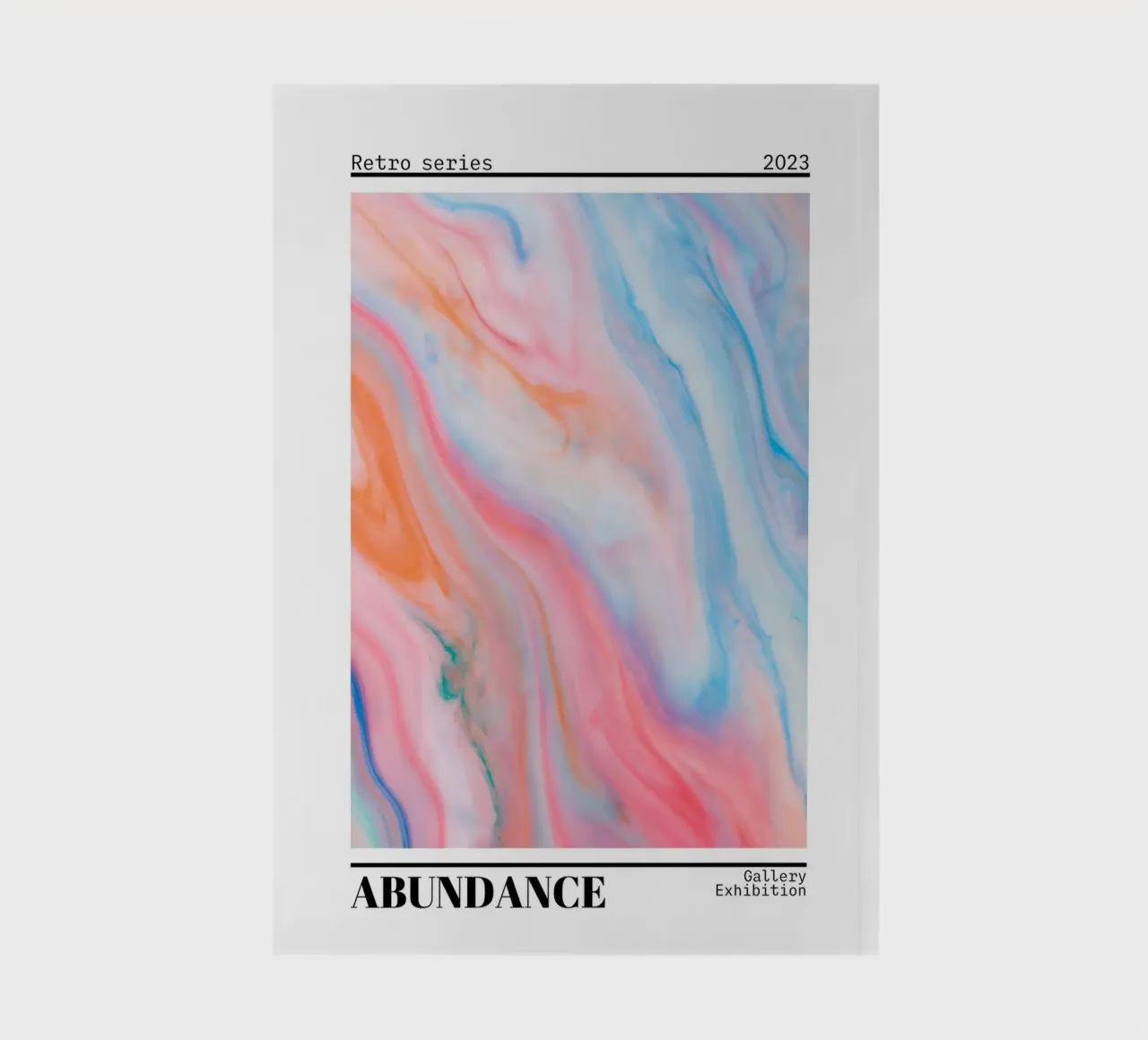 Abundance Marble Swirl Retro Gallery Print notebook by homdeco