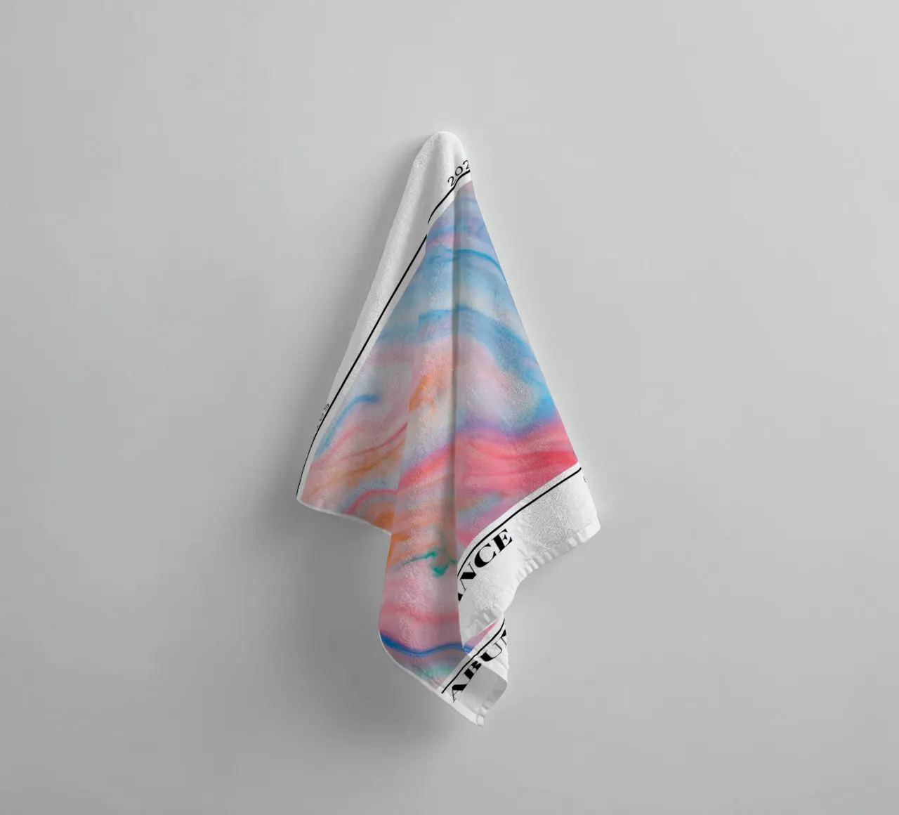 Abundance Marble Swirl Retro Gallery Print towel by homdeco