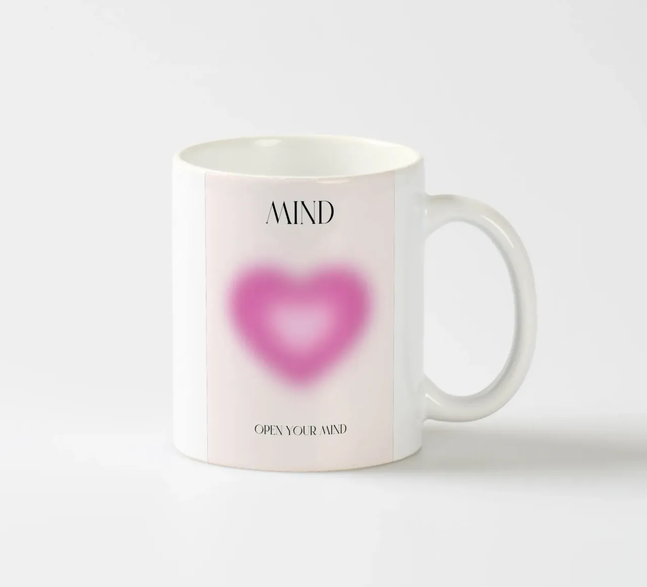 Mind Open Your Mind Pink Heart Aura Print ceramic mug by homdeco