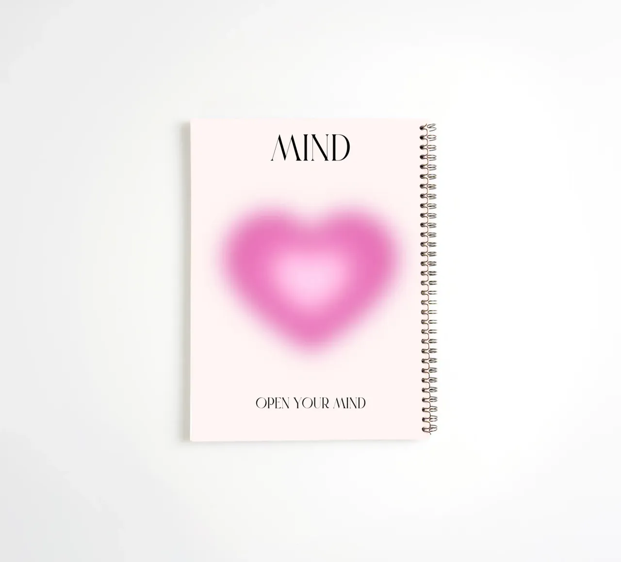 Mind Open Your Mind Pink Heart Aura Print spiral notebook by homdeco