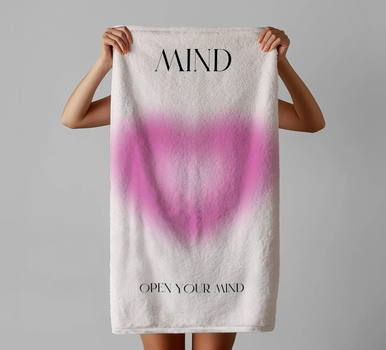 Mind Open Your Mind Pink Heart Aura Print towel by homdeco
