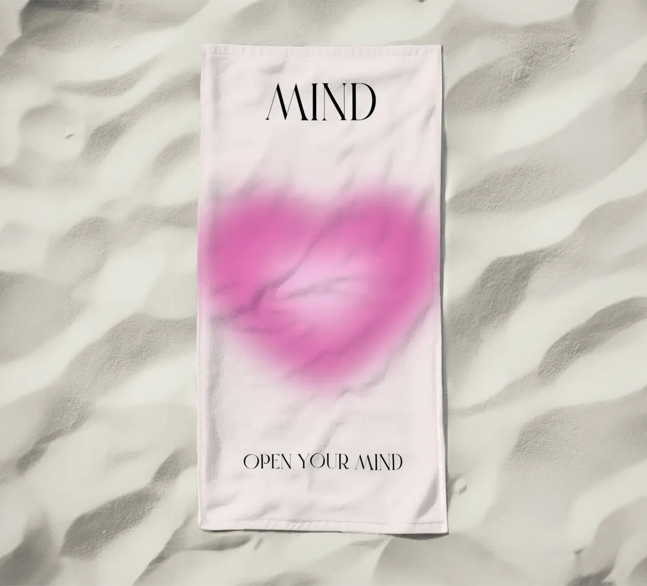 Mind Open Your Mind Pink Heart Aura Print serviette de plage de homdeco
