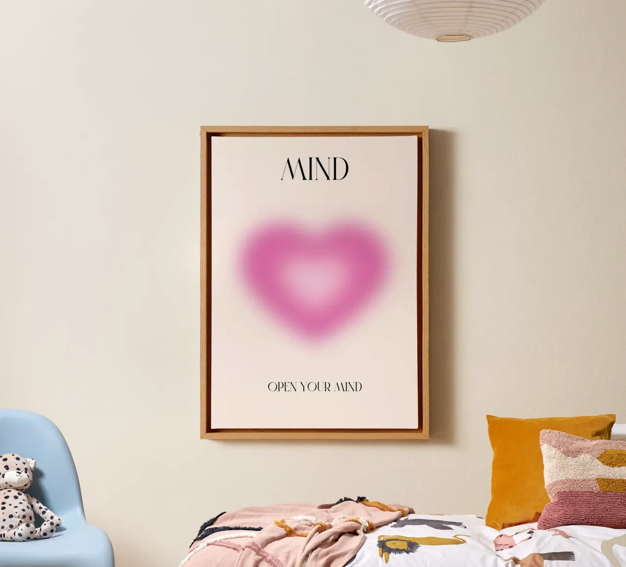Mind Open Your Mind Pink Heart Aura Print canvas by homdeco