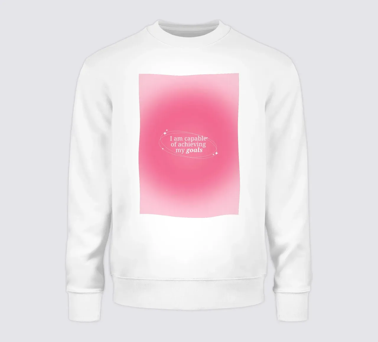 I Am Capable Impresión Gradiente Aura Rosa - Fijación de Objetivos sudadera de homdeco