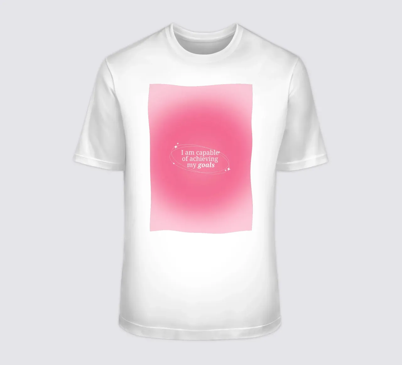I Am Capable Pink Aura Gradient Print - Goal Setting t-shirt by homdeco