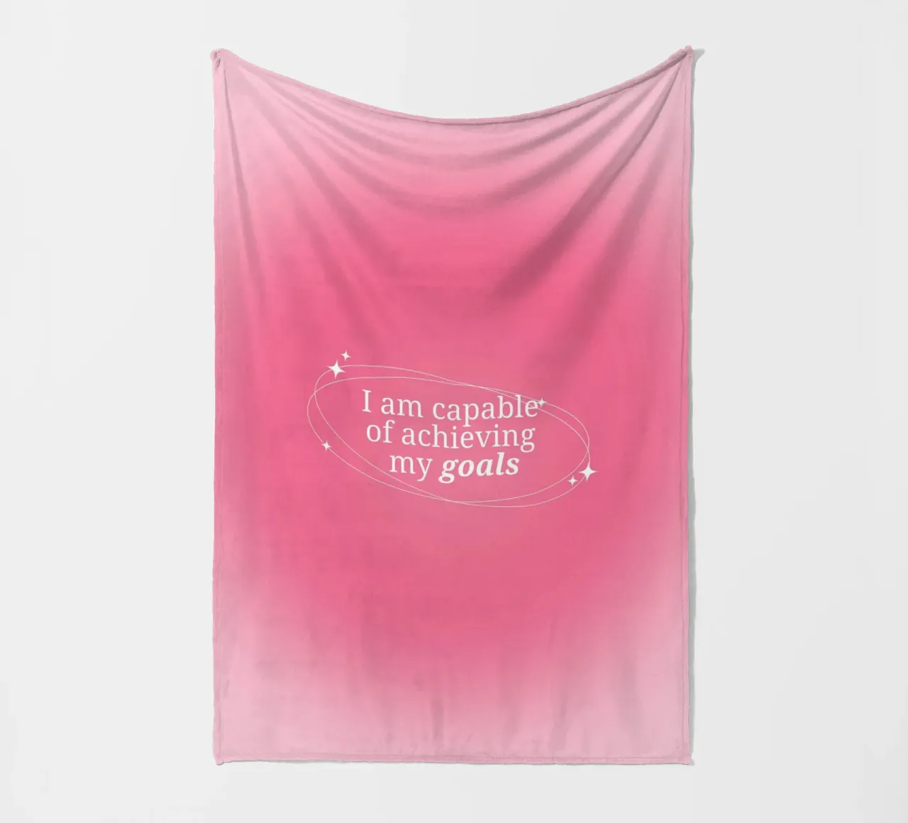 I Am Capable Pink Aura Gradient Print - Zielsetzung Fleecedecke von homdeco