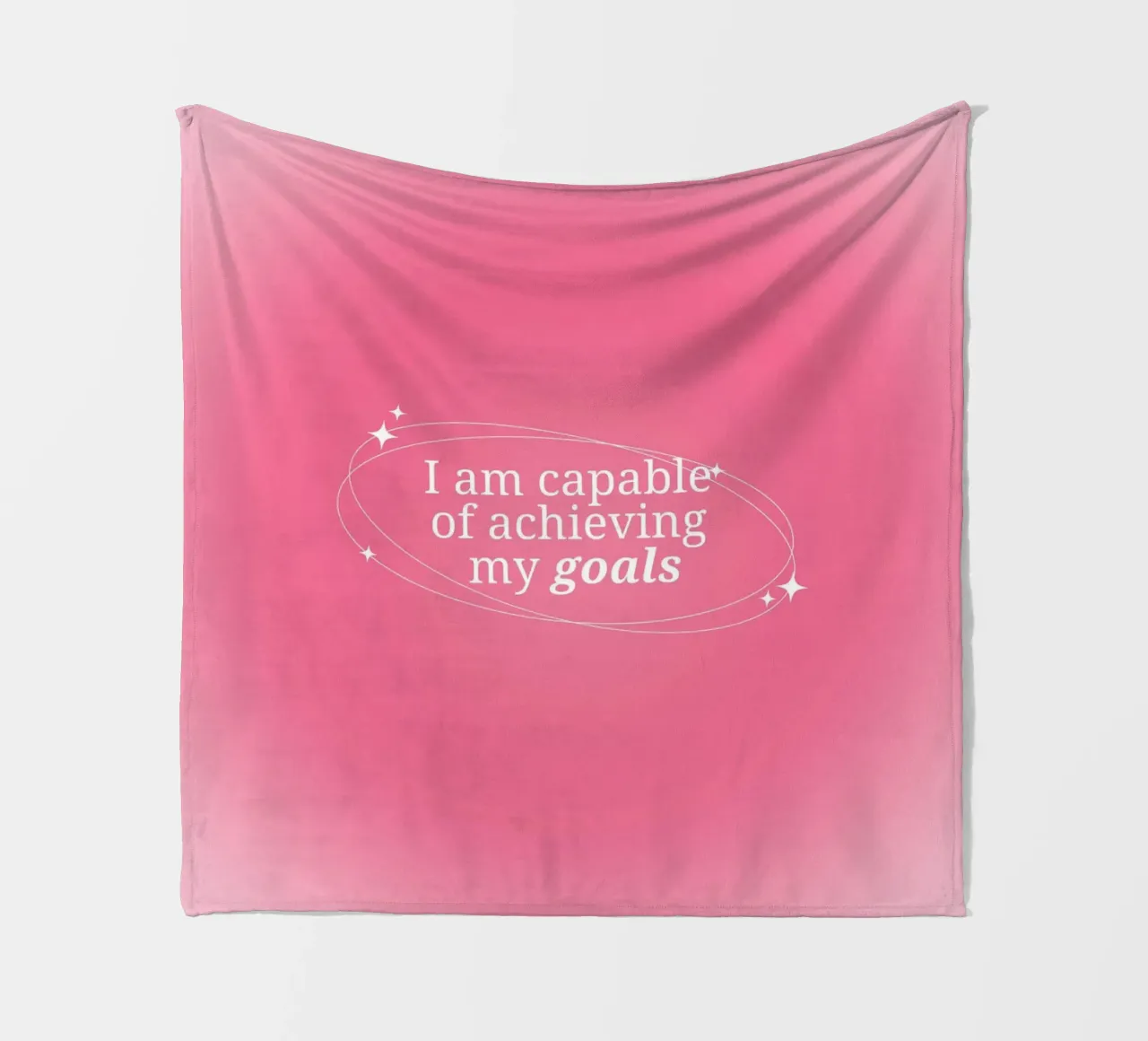 I Am Capable Pink Aura Gradient Print - Zielsetzung Fleecedecke von homdeco