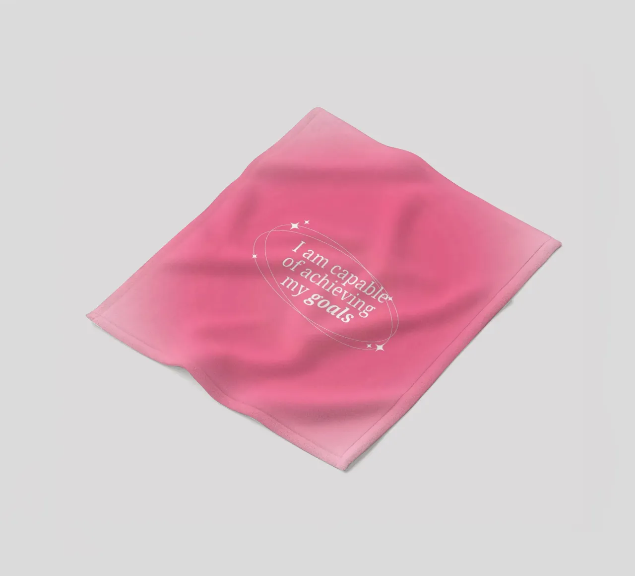 I Am Capable Pink Aura Gradient Print - Zielsetzung Fleecedecke von homdeco