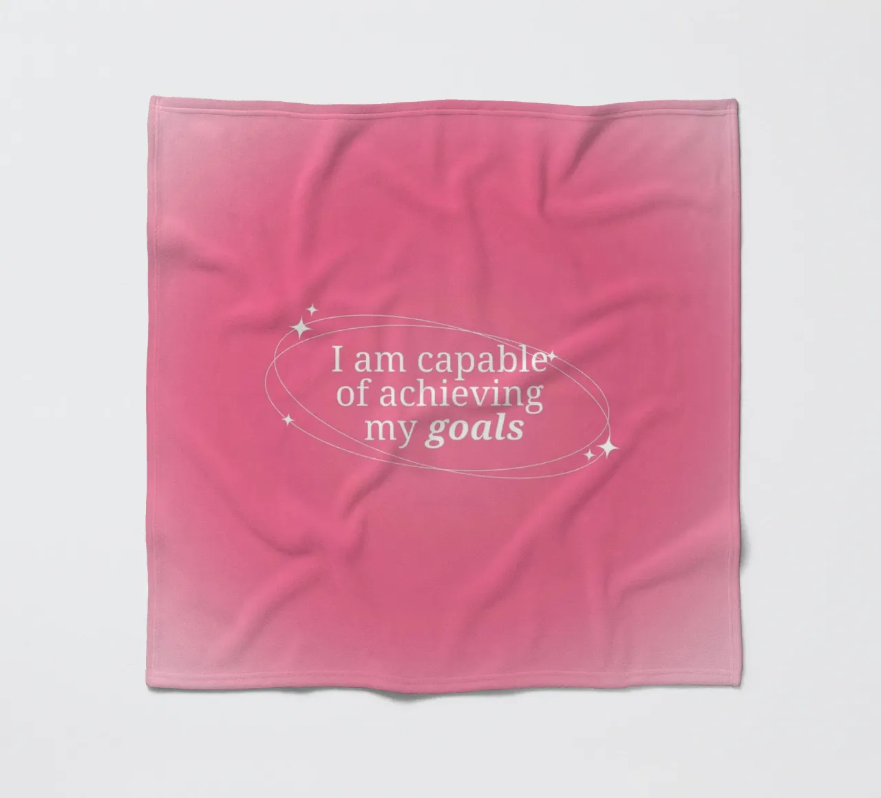 I Am Capable Pink Aura Gradient Print - Zielsetzung Fleecedecke von homdeco