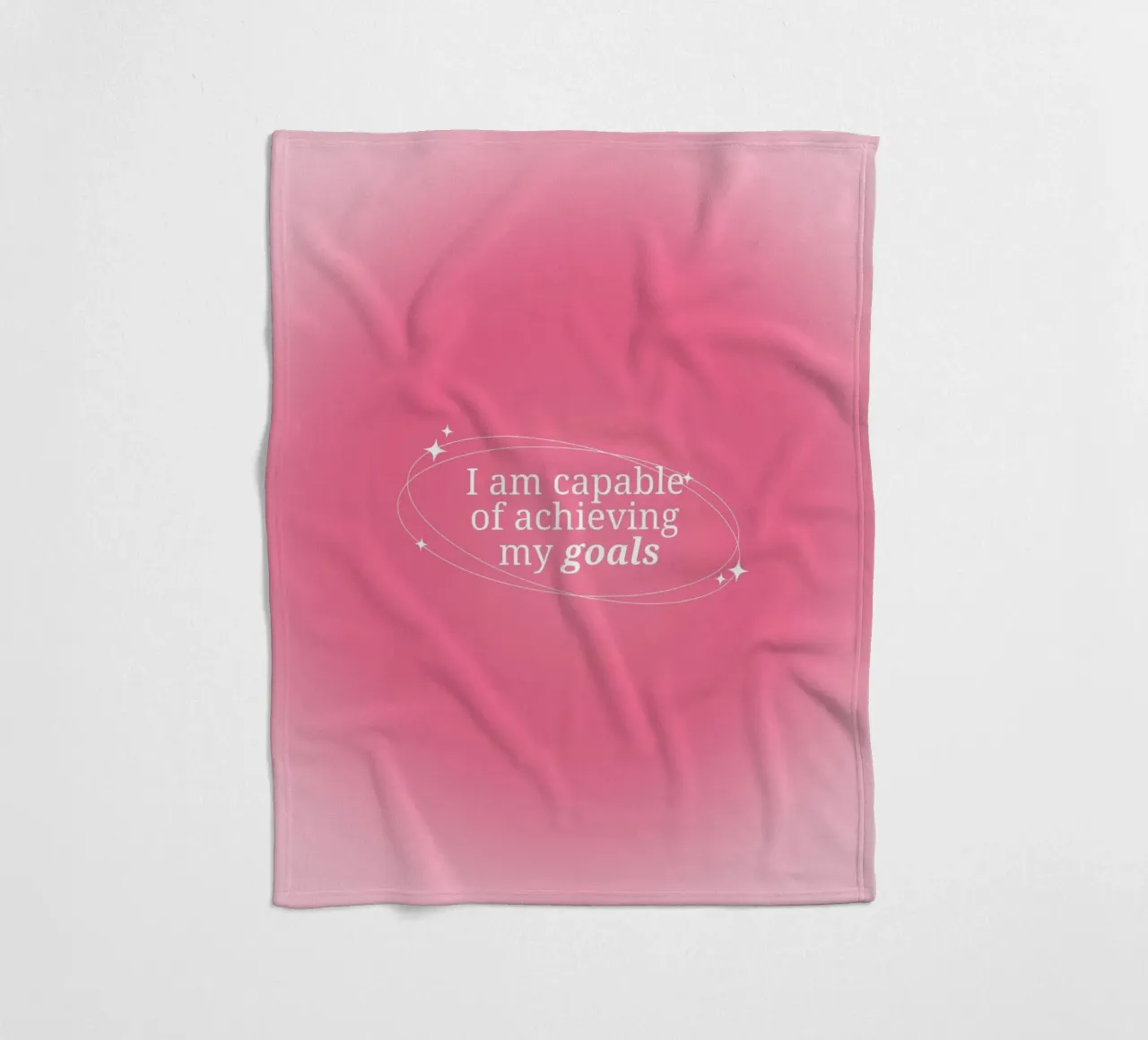 I Am Capable Pink Aura Gradient Print - Zielsetzung Fleecedecke von homdeco
