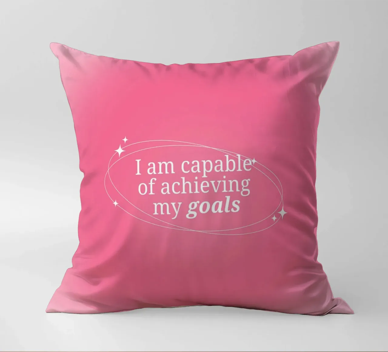 I Am Capable Pink Aura Gradient Print - Goal Setting decorative cushion by homdeco