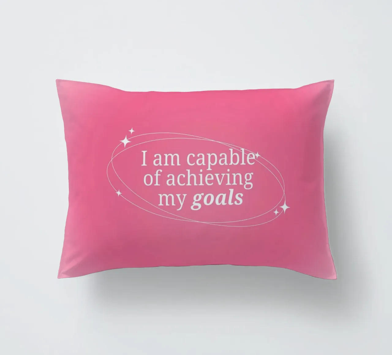 I Am Capable Pink Aura Gradient Print - Goal Setting decorative cushion by homdeco