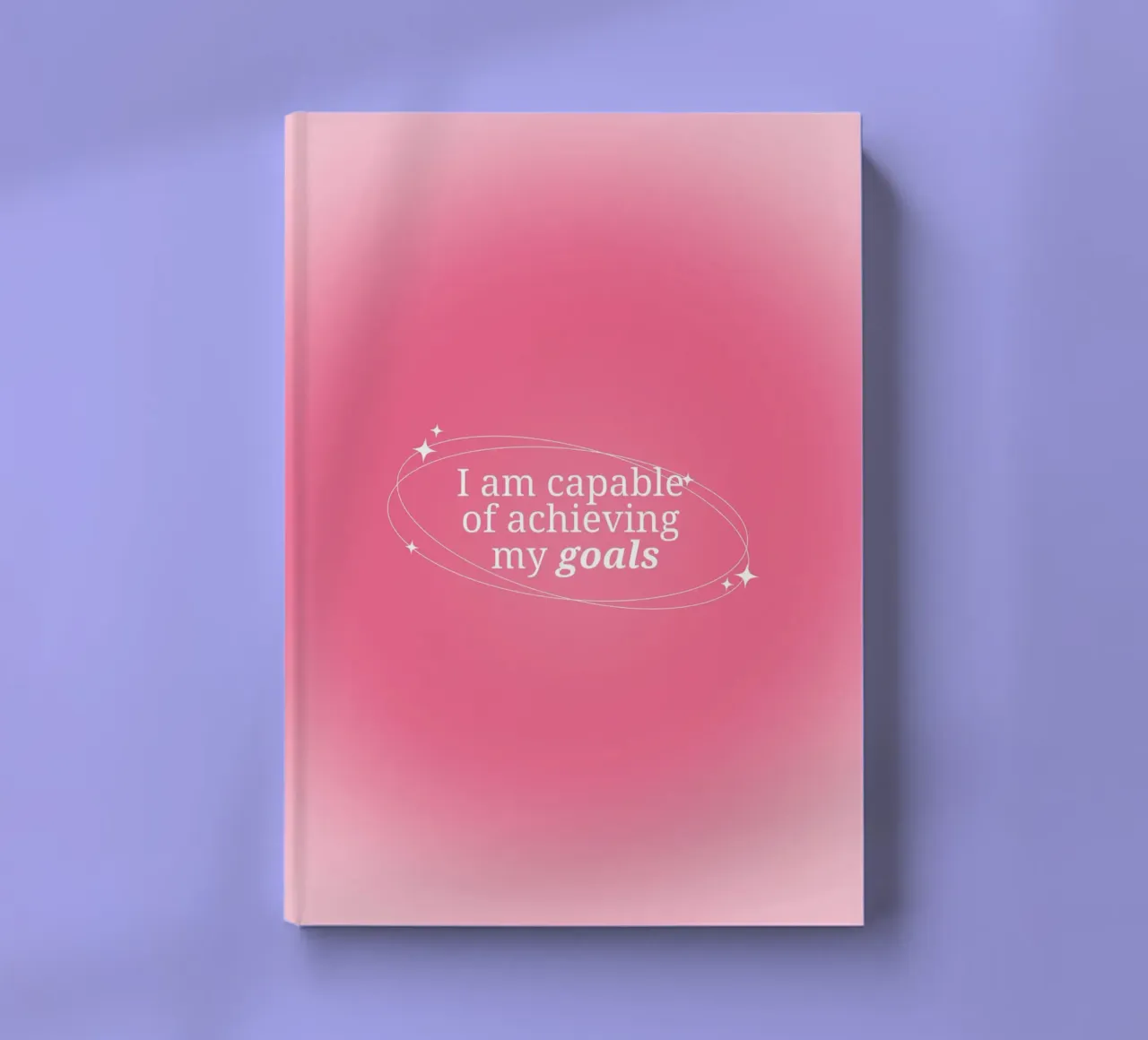 I Am Capable Pink Aura Gradient Print - Goal Setting notebook by homdeco