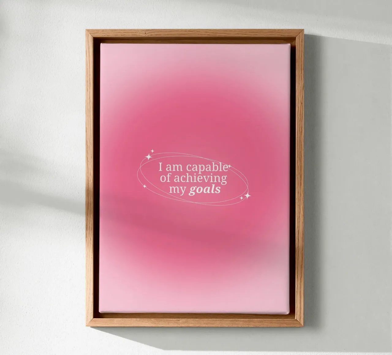I Am Capable Pink Aura Gradient Print - Goal Setting canvas by homdeco