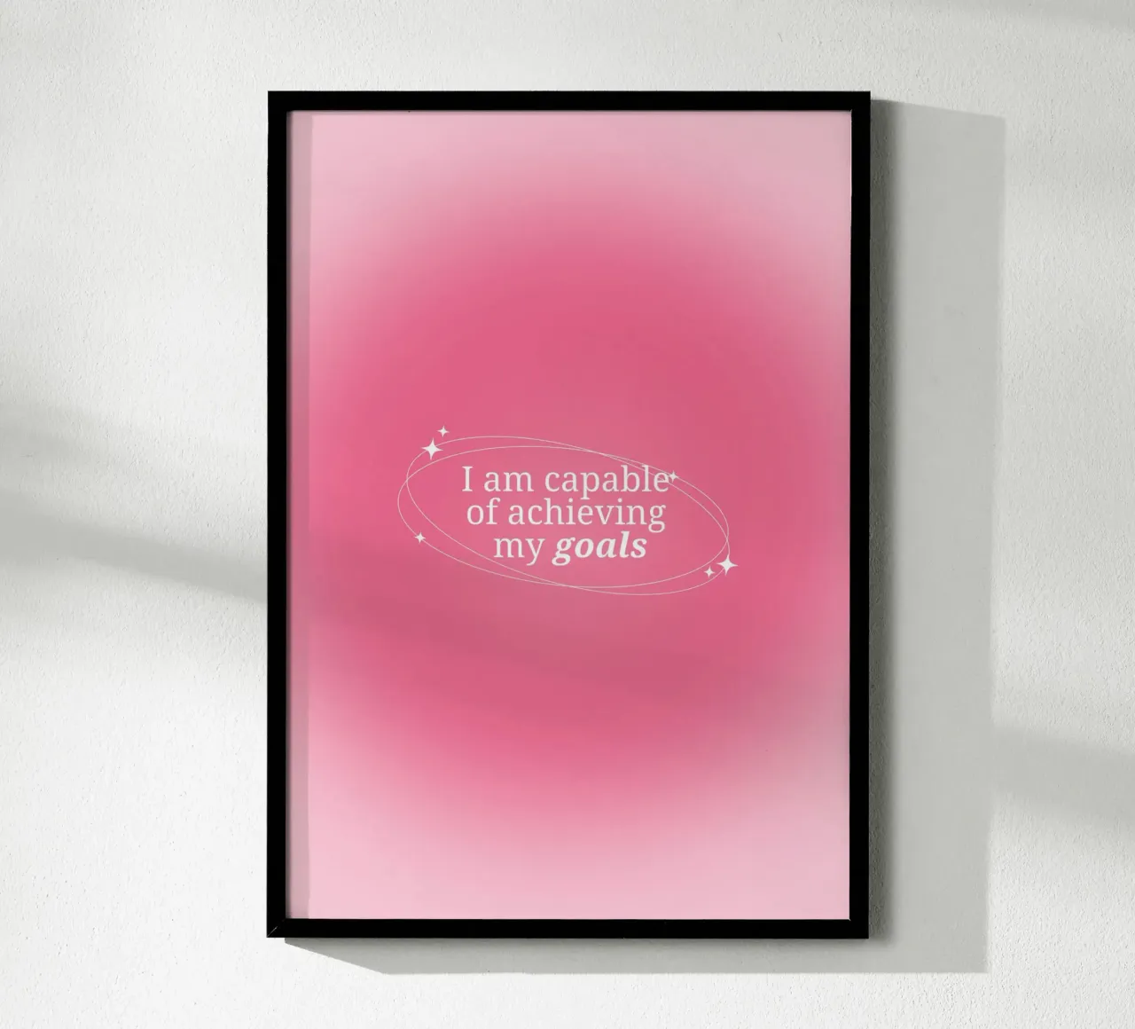 I Am Capable Pink Aura Gradient Print - Goal Setting hahnemühle by homdeco