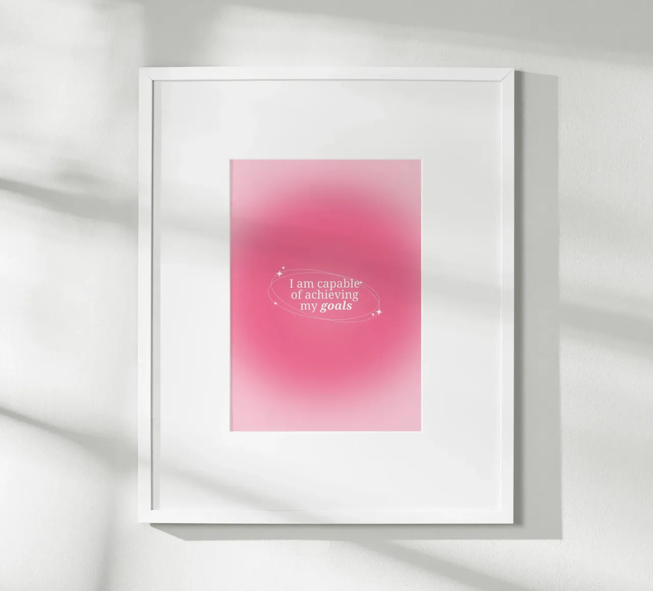 I Am Capable Pink Aura Gradient Print - Goal Setting hahnemühle by homdeco