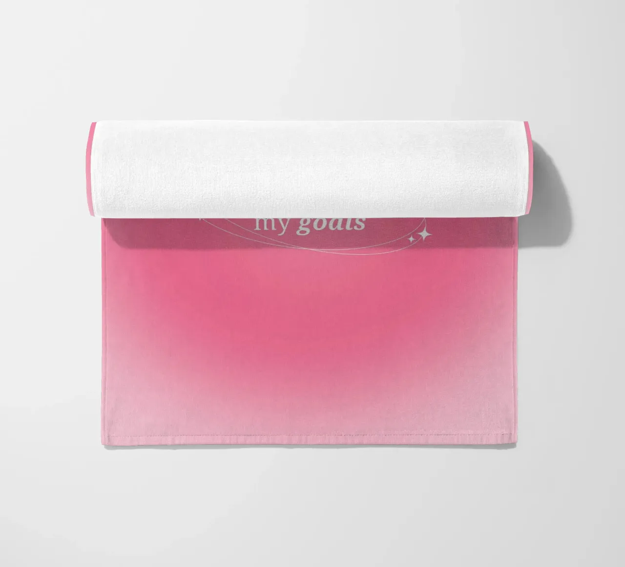 I Am Capable Pink Aura Gradient Print - Goal Setting beach towel by homdeco