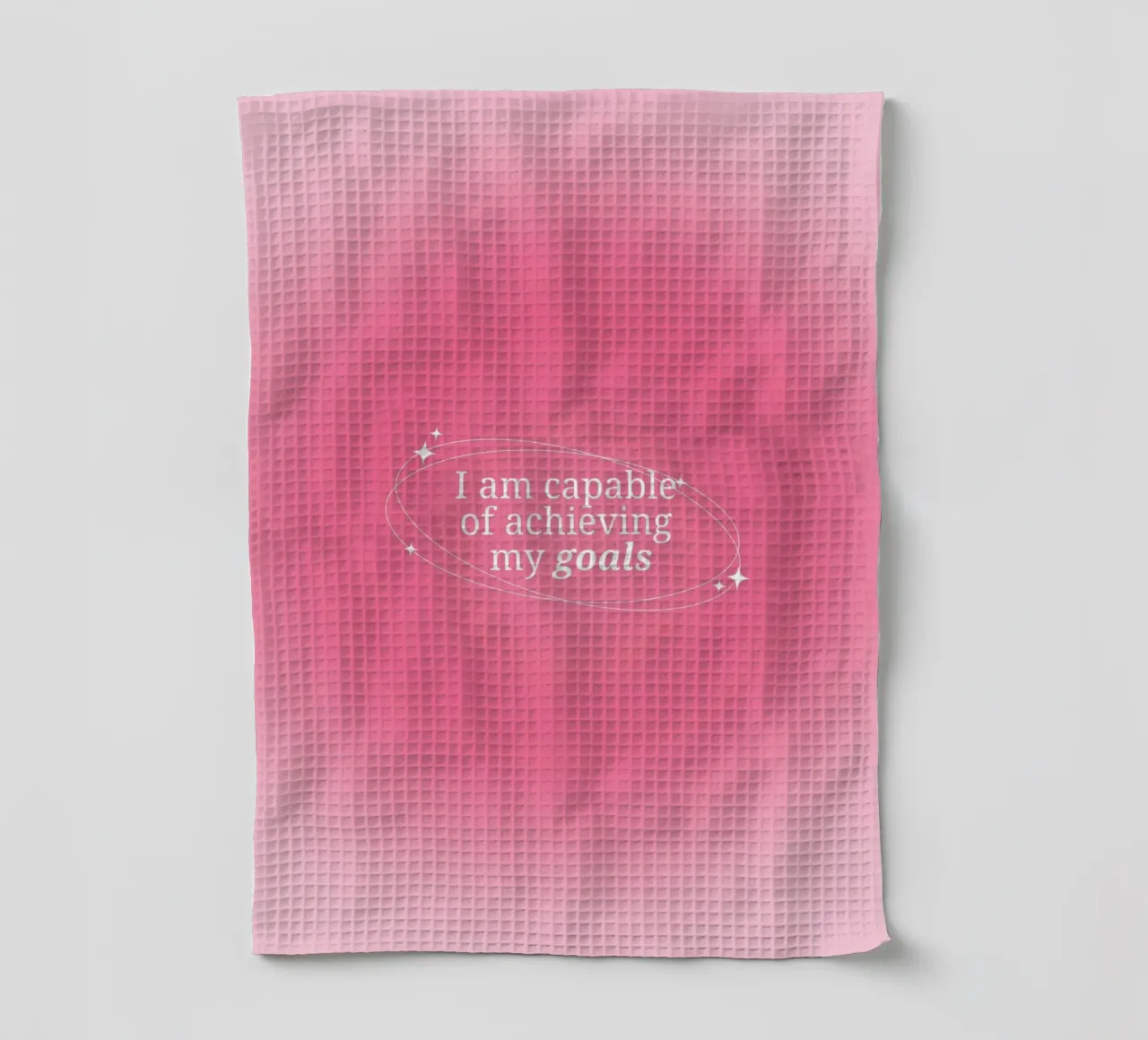I Am Capable Pink Aura Gradient Print - Fixation d'objectifs torchon de homdeco