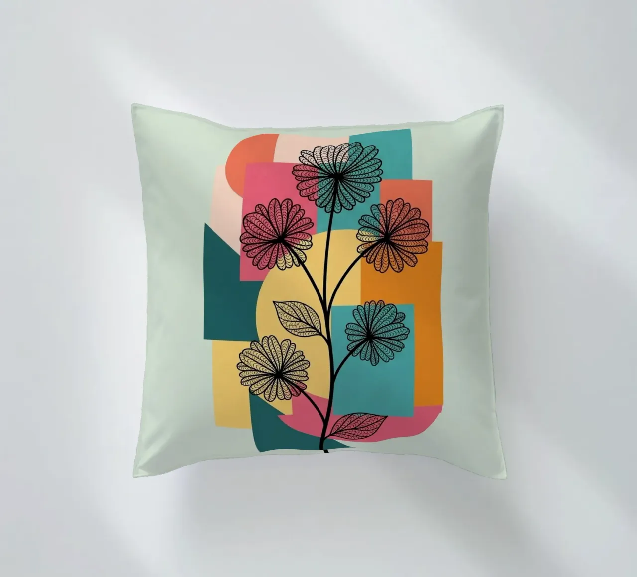 Floral bauhaus #086: Joyful Geometry cuscino da Zen Design