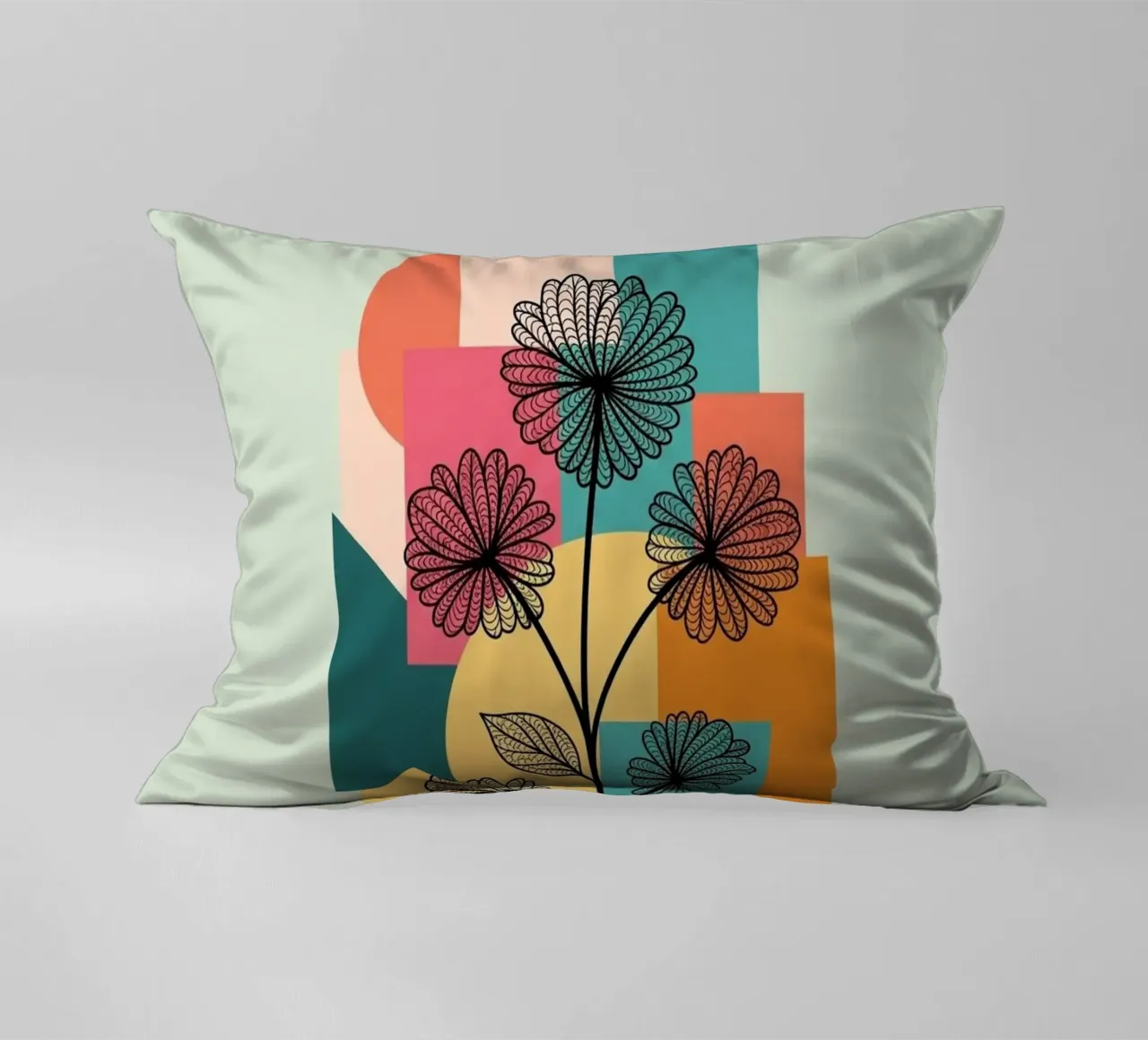 Floral bauhaus #086: Joyful Geometry cuscino da Zen Design