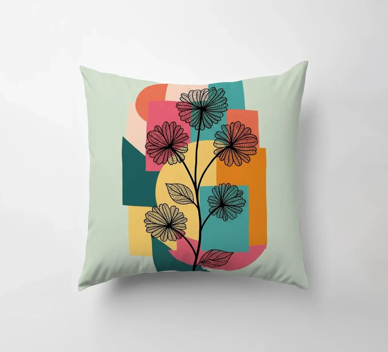 Floral bauhaus #086: Joyful Geometry cuscino da Zen Design
