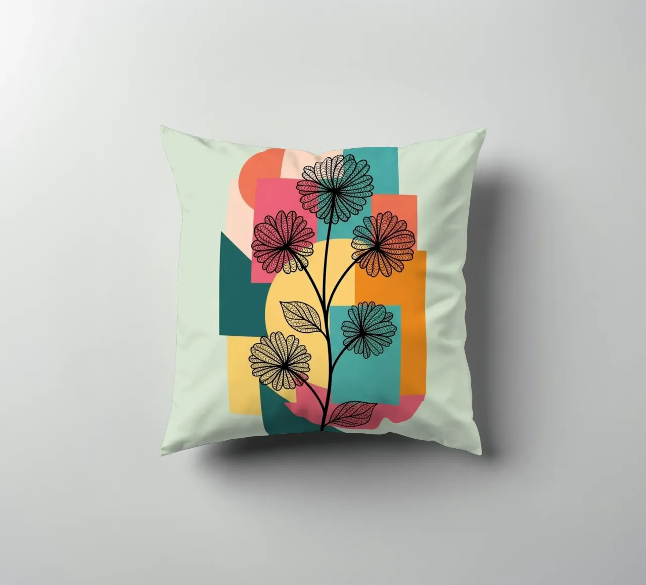 Floral bauhaus #086: Joyful Geometry cuscino da Zen Design