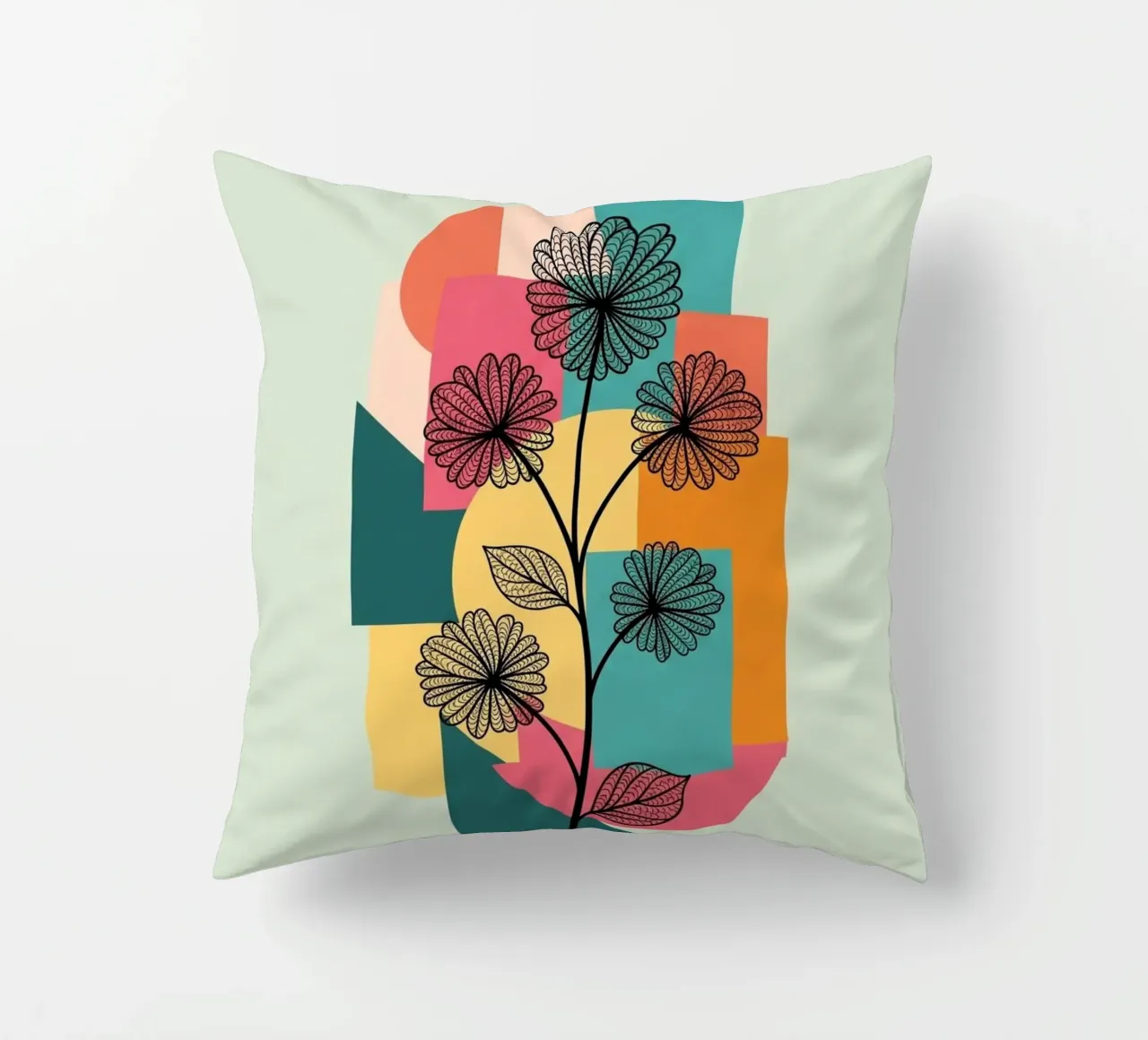 Floral bauhaus #086: Joyful Geometry cuscino da Zen Design