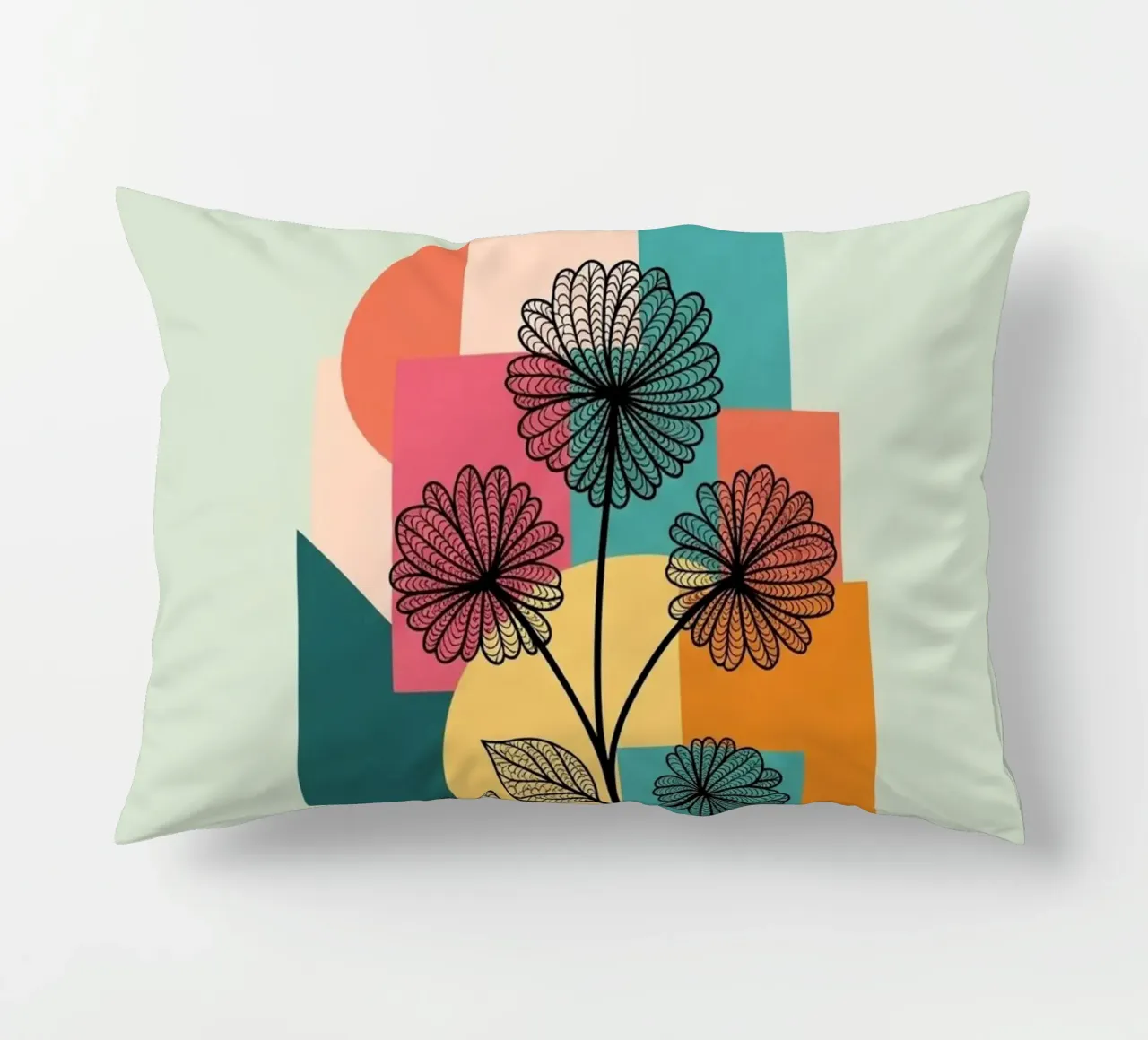 Floral bauhaus #086: Joyful Geometry cuscino da Zen Design