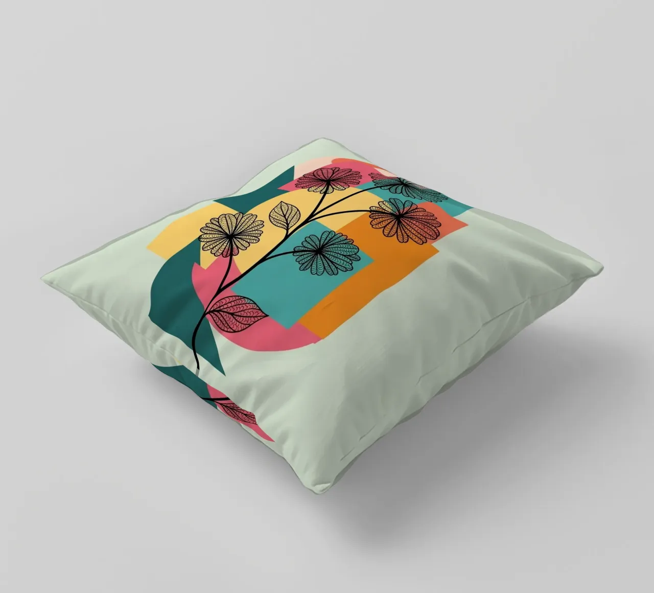 Floral bauhaus #086: Joyful Geometry cuscino da Zen Design