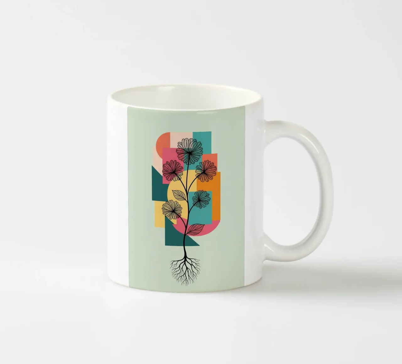 Floral bauhaus #086: Joyful Geometry tazza in ceramica da Zen Design