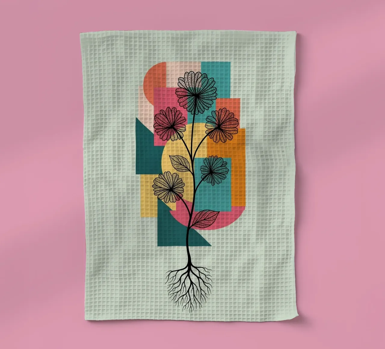 Floral bauhaus #086: Joyful Geometry canovaccio da cucina da Zen Design