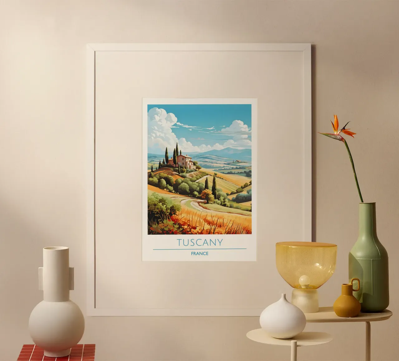 Villa toscane et collines de cyprès par Akiro Ito - Italian Landsc hahnemühle de homdeco