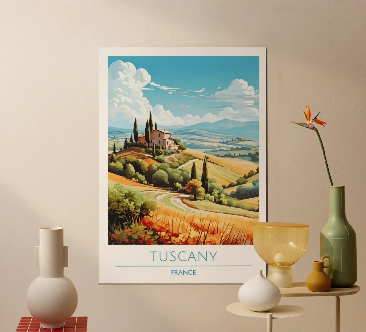 Villa toscane et collines de cyprès par Akiro Ito - Italian Landsc hahnemühle de homdeco