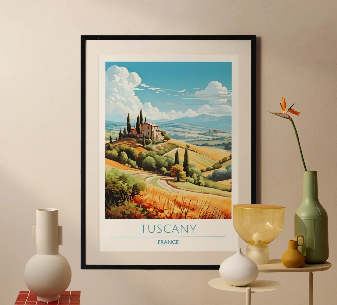 Villa toscane et collines de cyprès par Akiro Ito - Italian Landsc hahnemühle de homdeco