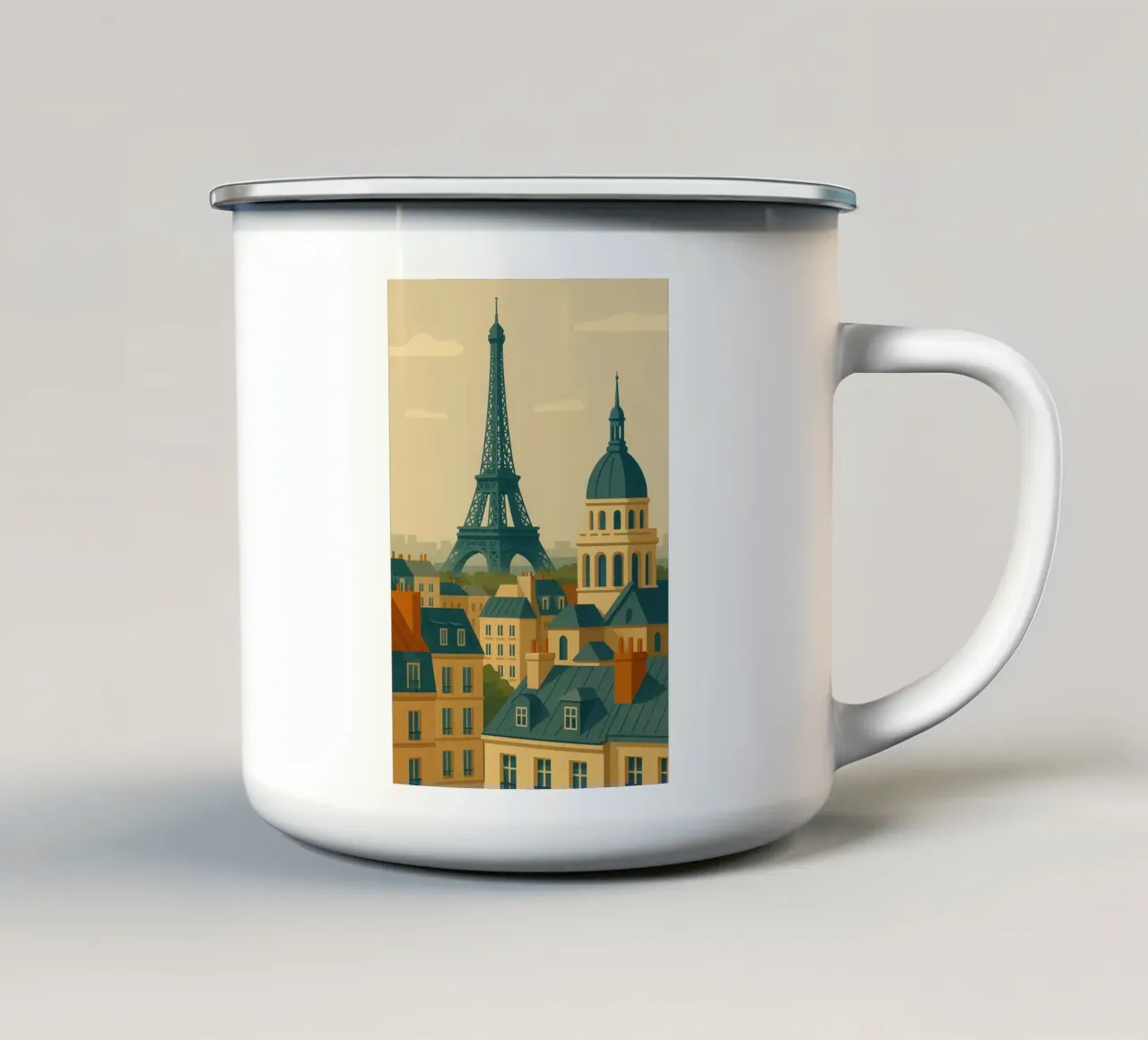 Paris im Gegenlicht Emaille Tasse von JETLAG | affiches voyage