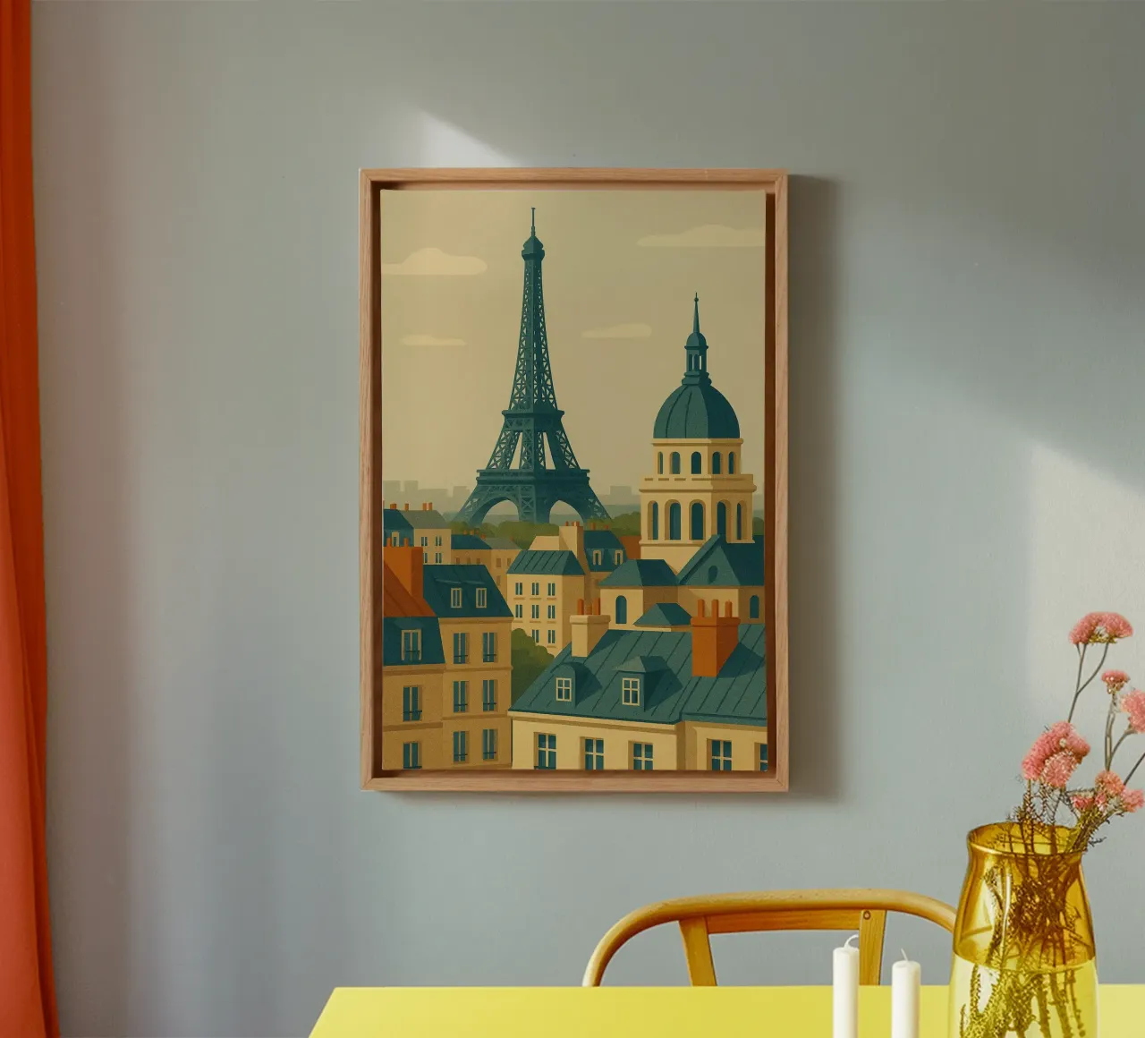 Parigi in controluce tela con Cornice a cassetta da JETLAG | affiches voyage