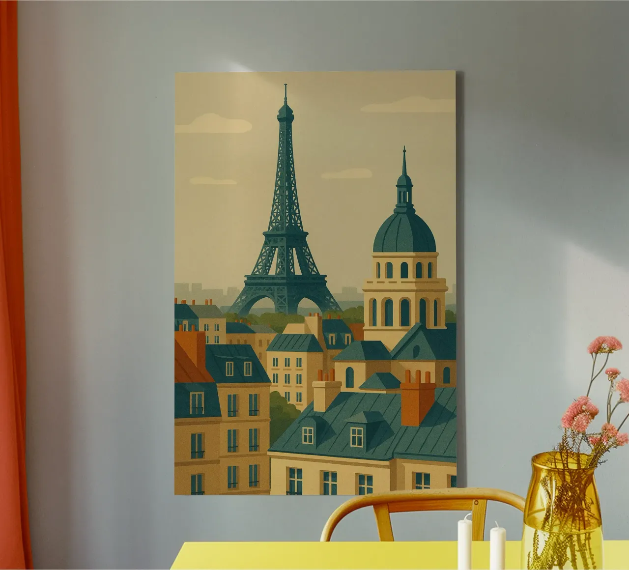 Parigi in controluce tela con Cornice a cassetta da JETLAG | affiches voyage