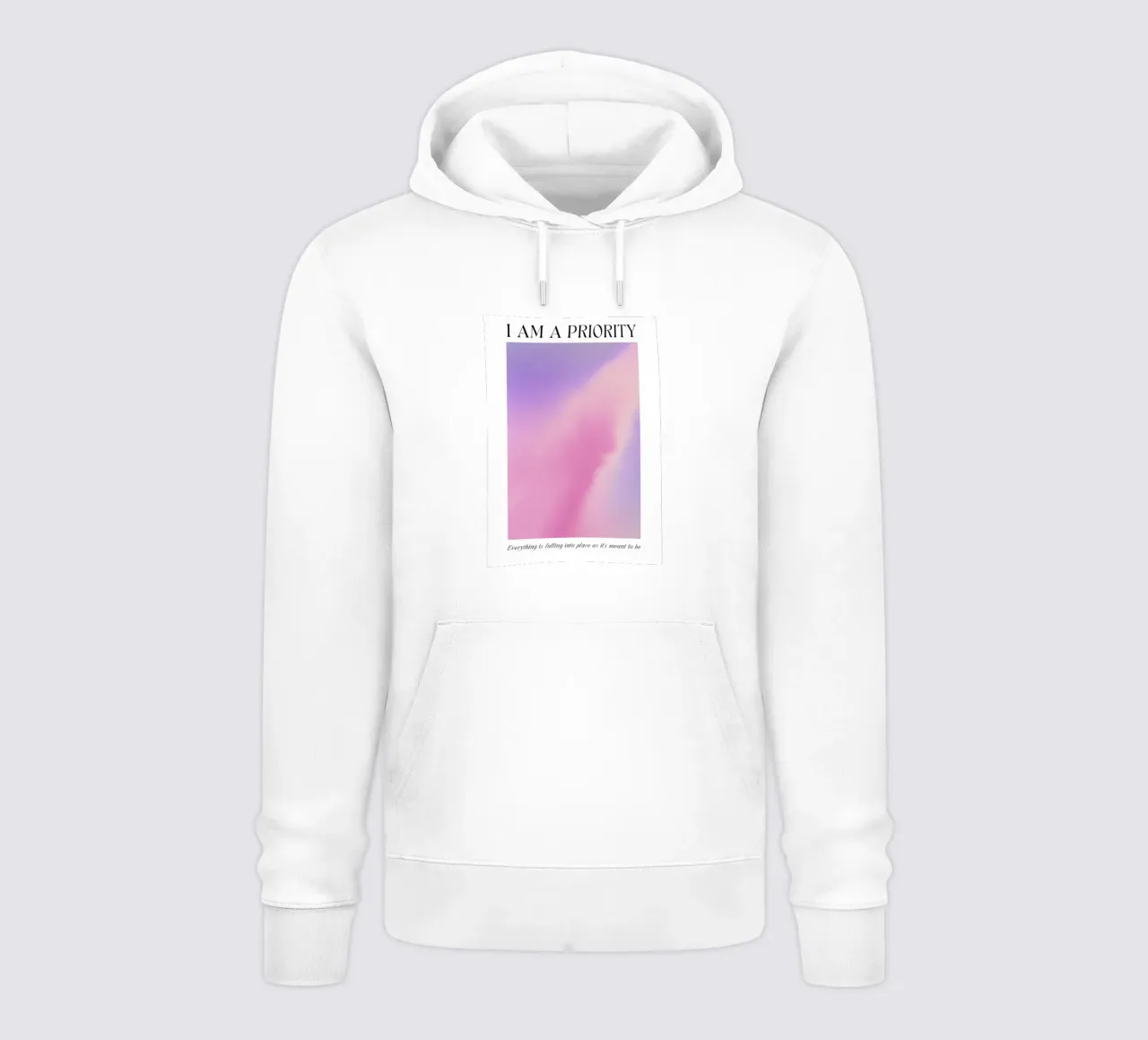 I Am A Priority Aura Gradient Print - Arte dell'amore per sé stessi felpa con cappuccio da homdeco