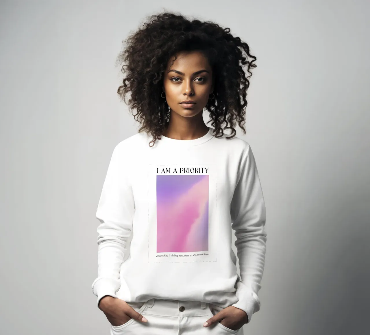 I Am A Priority Aura Gradient Print - Arte dell'amore per sé stessi felpa da homdeco