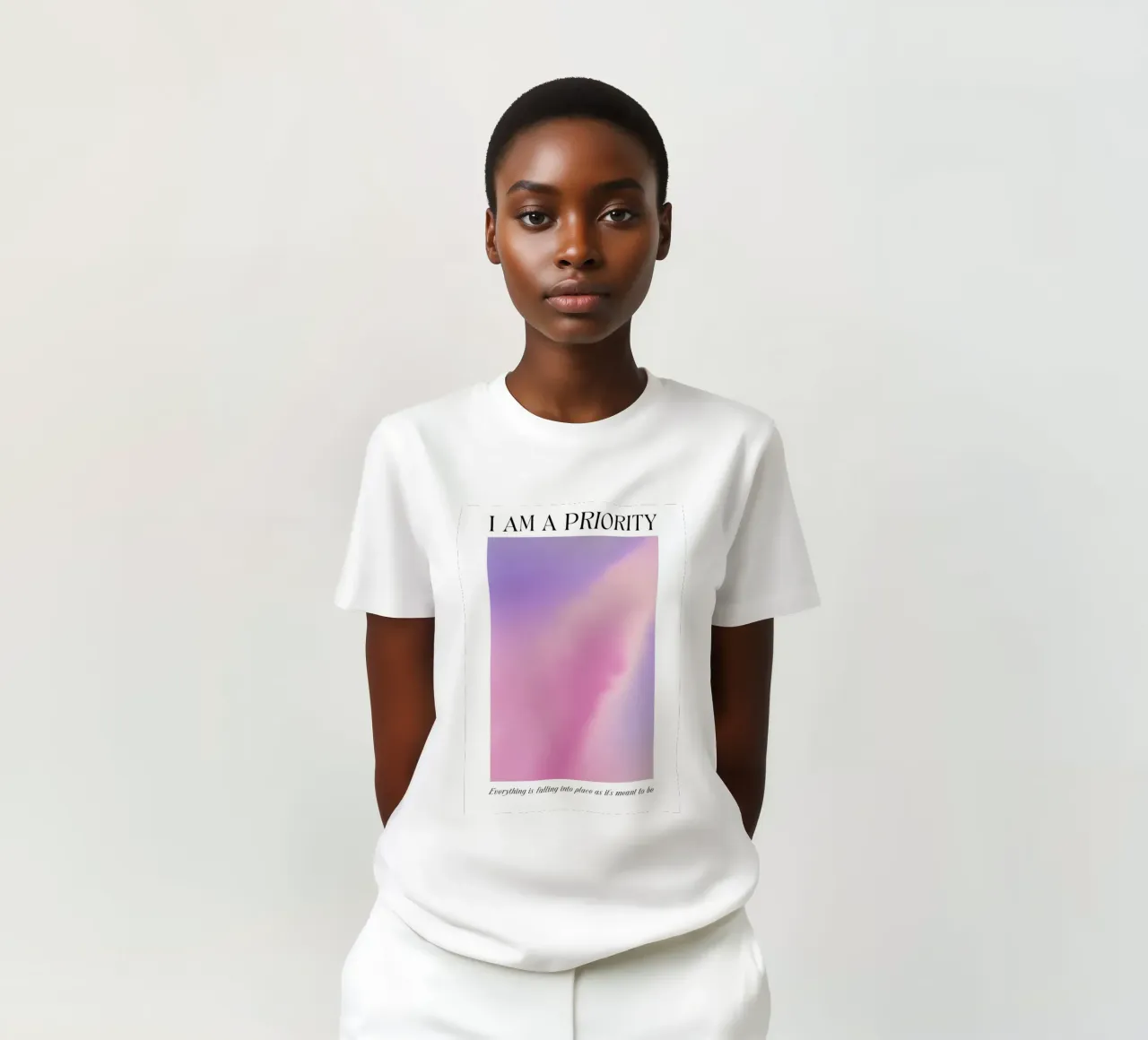 I Am A Priority Aura Gradient Print - Arte dell'amore per sé stessi t-shirt da homdeco